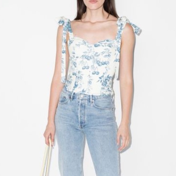 Reformation Tops - Reformation Jaxon Linen Corsica💙